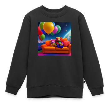Eine Reise ins Abenteuerland Beste Freund auf Tour - Kinder Premium Organic Sweatshirt - Schwarz - Vorne - AI Model Kid Female (0cm)