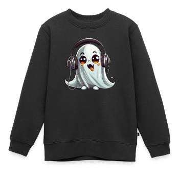 Fantôme amusant pour halloween - Sweat Premium enfant bio - noir - Devant - AI Model Kid Female (0cm)
