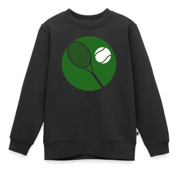 Tennis racket - Kids Premium Organic Sweatshirt - black - Front - AI Model Kid Female (0cm)