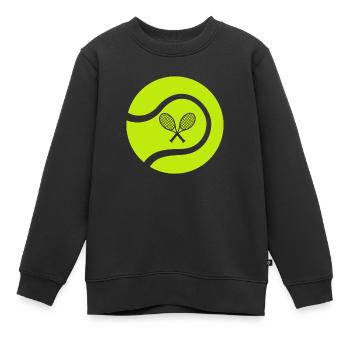 Tennis racket - Kids Premium Organic Sweatshirt - black - Front - AI Model Kid Female (0cm)