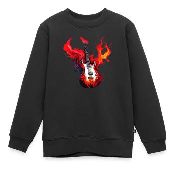 Guitare, Instrument de musique, Instrument à cordes pincées, Guitariste - Sweat Premium enfant bio - noir - Devant - AI Model Kid Female (0cm)