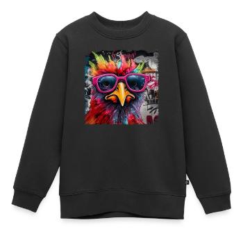 Rafraîchir avec des lunettes. Agriculteurs et conception paysanne - Sweat Premium enfant bio - noir - Devant - AI Model Kid Female (0cm)