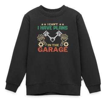 I can´t i have Plans in the Garage - Kinder Premium Organic Sweatshirt - Schwarz - Vorne - AI Model Kid Female (0cm)