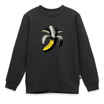 Banane essen ist gesund - Kinder Premium Organic Sweatshirt - Schwarz - Vorne - AI Model Kid Female (0cm)