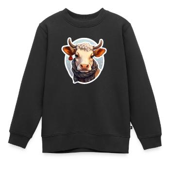Noël à la campagne - Sweat Premium enfant bio - noir - Devant - AI Model Kid Female (0cm)