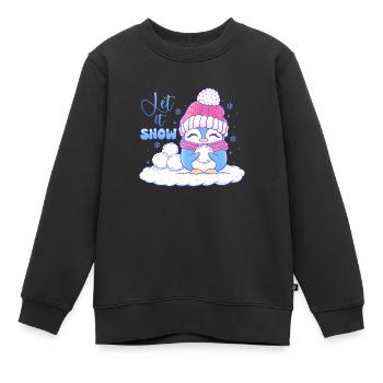 Let It Snow - Kinder Premium Organic Sweatshirt - Schwarz - Vorne - AI Model Kid Female (0cm)