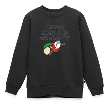 Ich war dieses Jahr der Artigste - Kinder Premium Organic Sweatshirt - Schwarz - Vorne - AI Model Kid Female (0cm)