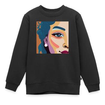 Women / Feminin / Art - Kinder Premium Organic Sweatshirt - Schwarz - Vorne - AI Model Kid Female (0cm)