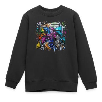 Graffiti Street Art Spray Vintage Schablone Retro - Kinder Premium Organic Sweatshirt - Schwarz - Vorne - AI Model Kid Female (0cm)