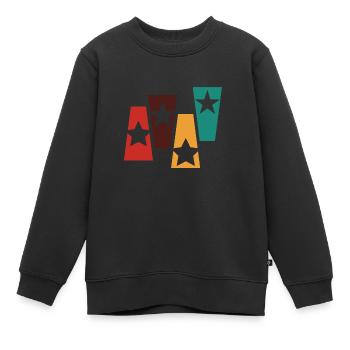 Étoile rétro vintage-idée cadeau étoile - Sweat Premium enfant bio - noir - Devant - AI Model Kid Female (0cm)