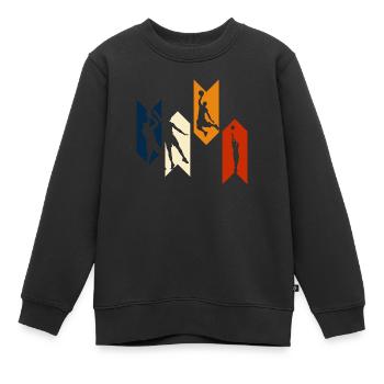 Vintage Retro Basketball - Basketball Geschenkidee - Kinder Premium Organic Sweatshirt - Schwarz - Vorne - AI Model Kid Female (0cm)
