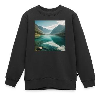 Lac - Sweat Premium enfant bio - noir - Devant - AI Model Kid Female (0cm)