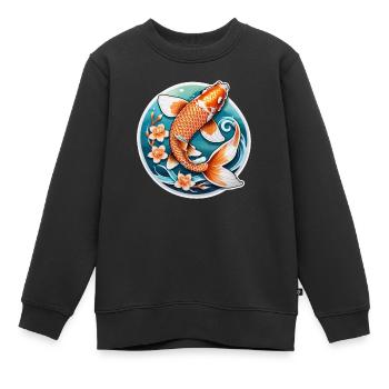 Koi Karpfen - Japanischer Fisch - Kinder Premium Organic Sweatshirt - Schwarz - Vorne - AI Model Kid Female (0cm)