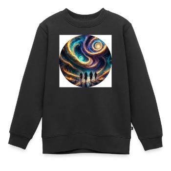 futur - Sweat Premium enfant bio - noir - Devant - AI Model Kid Female (0cm)