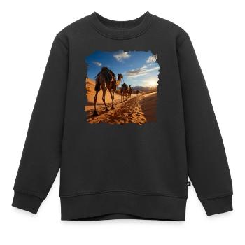 Der Ursprung der Karawanen liegt im alten Orient - Kinder Premium Organic Sweatshirt - Schwarz - Vorne - AI Model Kid Female (0cm)