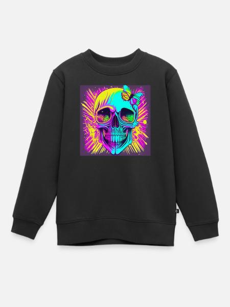 Crâne - Sweat Premium enfant bio - noir