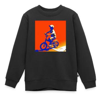 Kinderradfahrer auf dem Fahrrad - Kinder Premium Organic Sweatshirt - Schwarz - Vorne - AI Model Kid Female (0cm)