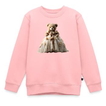 Ours en peluche en robe de mariée - Sweat Premium enfant bio - rose - Devant - AI Model Kid Female (0cm)