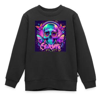 Schädel - Kinder Premium Organic Sweatshirt - Schwarz - Vorne - AI Model Kid Female (0cm)
