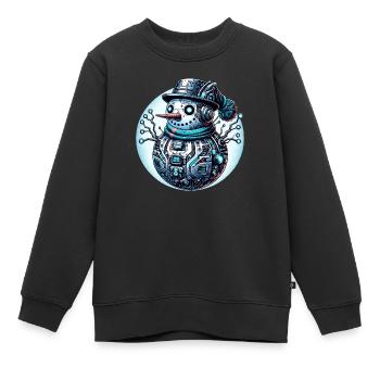 Cyberpunk Schneemann - Kinder Premium Organic Sweatshirt - Schwarz - Vorne - AI Model Kid Female (0cm)