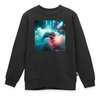 Cyberpunk Basketball Fog - Kinder Premium Organic Sweatshirt - Schwarz - Vorne - AI Model Kid Female (0cm)