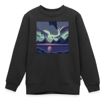 Polarlichter am Nachthimmel - Kinder Premium Organic Sweatshirt - Schwarz - Vorne - AI Model Kid Female (0cm)