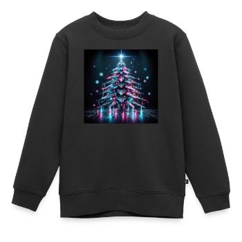 Cyberpunk Weihnachtsbaum - Kinder Premium Organic Sweatshirt - Schwarz - Vorne - AI Model Kid Female (0cm)