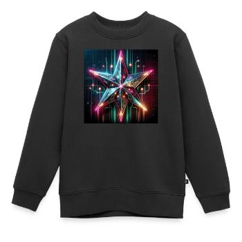 Cyberpunk Weihnachtsstern - Kinder Premium Organic Sweatshirt - Schwarz - Vorne - AI Model Kid Female (0cm)