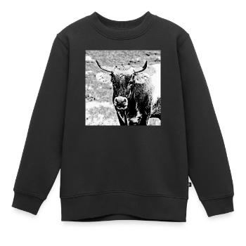 Stier - Kinder Premium Organic Sweatshirt - Schwarz - Vorne - AI Model Kid Female (0cm)