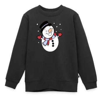 Bonhomme De Neige Hiver Neige Froid - Sweat Premium enfant bio - noir - Devant - AI Model Kid Female (0cm)