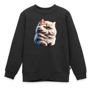 Chat persan, Tomcat, Chat domestique, Chat, Propriétaire de chat - Sweat Premium enfant bio - noir - Devant - AI Model Kid Female (0cm)