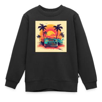 Vintage Radio - Kinder Premium Organic Sweatshirt - Schwarz - Vorne - AI Model Kid Female (0cm)
