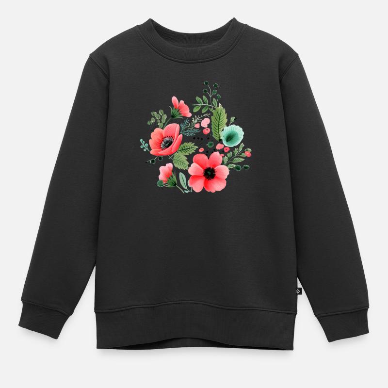 Fleurs de pastèque - Sweat Premium enfant bio - noir