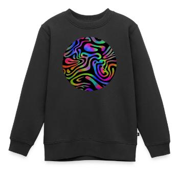 Acid Wave Ästhetische Farben - Kinder Premium Organic Sweatshirt - Schwarz - Vorne - AI Model Kid Female (0cm)