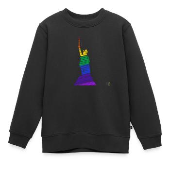 Monument d’Hermann Arc-en-ciel - Sweat Premium enfant bio - noir - Devant - AI Model Kid Female (0cm)