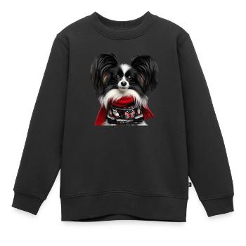 Papillon Weihnachten - Kinder Premium Organic Sweatshirt - Schwarz - Vorne - AI Model Kid Female (0cm)