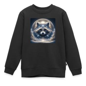 Racoon in Frost - Kinder Premium Organic Sweatshirt - Schwarz - Vorne - AI Model Kid Female (0cm)