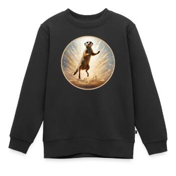 Erdmännchen in Glitzer - Kinder Premium Organic Sweatshirt - Schwarz - Vorne - AI Model Kid Female (0cm)