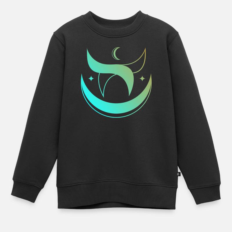 Mond Logo - Kinder Premium Organic Sweatshirt - Schwarz
