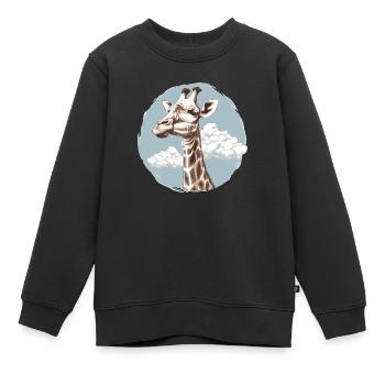 Giraffe im Himmel - Kinder Premium Organic Sweatshirt - Schwarz - Vorne - AI Model Kid Female (0cm)