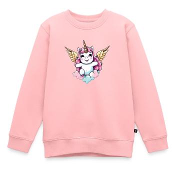 Licorne Unicorn Kawaii - Sweat Premium enfant bio - rose - Devant - AI Model Kid Female (0cm)