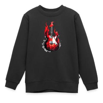 Guitare, Instrument de musique, Instrument à cordes pincées, Guitariste - Sweat Premium enfant bio - noir - Devant - AI Model Kid Female (0cm)