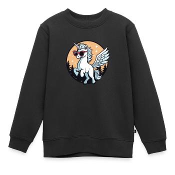 Pegasus Sonnenbrille Zeichnung - Kinder Premium Organic Sweatshirt - Schwarz - Vorne - AI Model Kid Female (0cm)