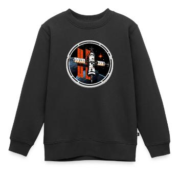 Satellit Raumfahrt - Kinder Premium Organic Sweatshirt - Schwarz - Vorne - AI Model Kid Female (0cm)