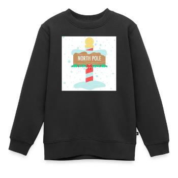 WEIHNACHTEN – NORDPOL - Kinder Premium Organic Sweatshirt - Schwarz - Vorne - AI Model Kid Female (0cm)
