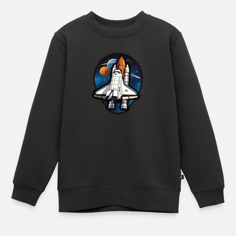 Spaceshuttle Raumfahrt - Kinder Premium Organic Sweatshirt - Schwarz