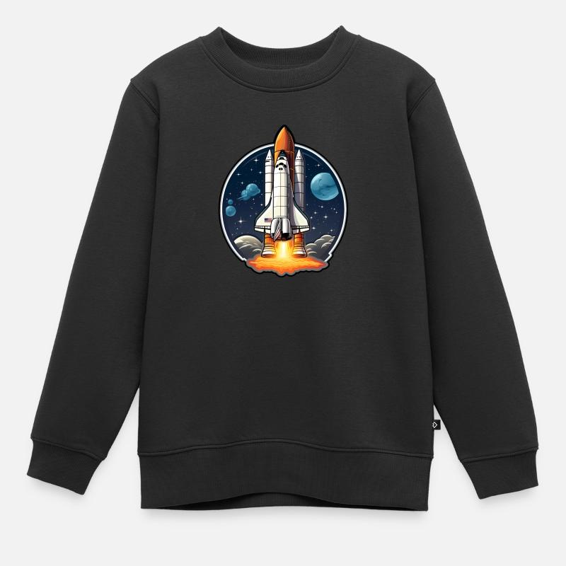Navette spatiale spatiale - Sweat Premium enfant bio - noir