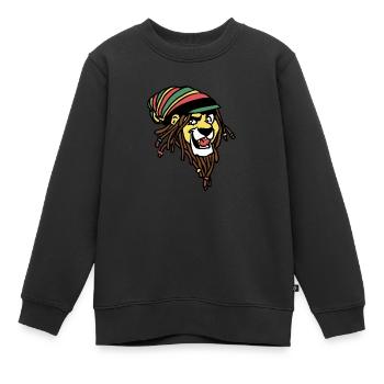 Löwe mit Dreadlocks Rastafari - Kinder Premium Organic Sweatshirt - Schwarz - Vorne - AI Model Kid Female (0cm)