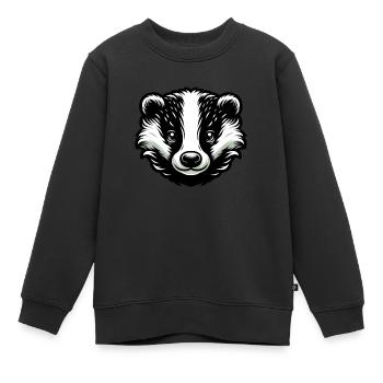 Blaireau - Sweat Premium enfant bio - noir - Devant - AI Model Kid Female (0cm)