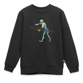 Surfeur Zombie Tiki - Sweat Premium enfant bio - noir - Devant - AI Model Kid Female (0cm)